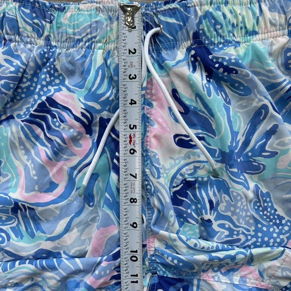 Lilly Pulitzer Small Capri Trunk Ocean‎ View Saltwater View Blue Shade Stretch
